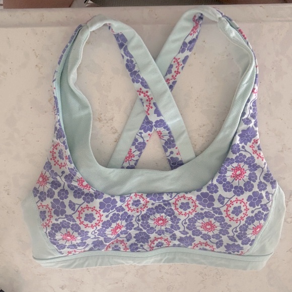 Lululemon Run: Stuff Your Bra II in Twiggy Printed Power Purple Aquamarine Sz 6 - Picture 9 of 10